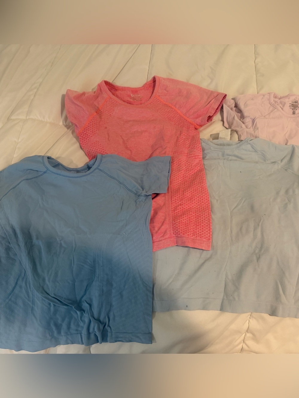 Athleta Kids Short-Sleeve Tees in Blue, Pink, Light Blue, Lavender